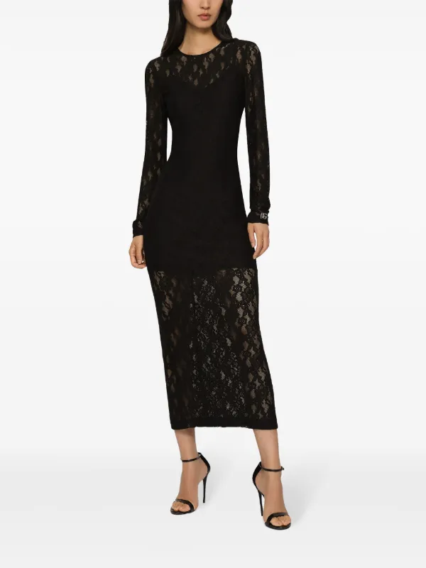 Dolce & Gabbana Lace Maxi Dress | Black | FARFETCH