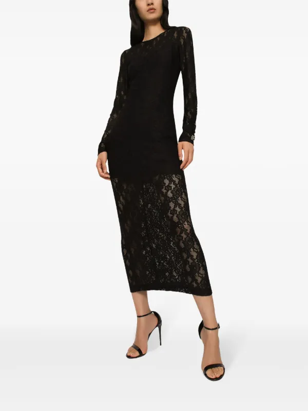 Dolce & Gabbana Lace Maxi Dress | Black | FARFETCH
