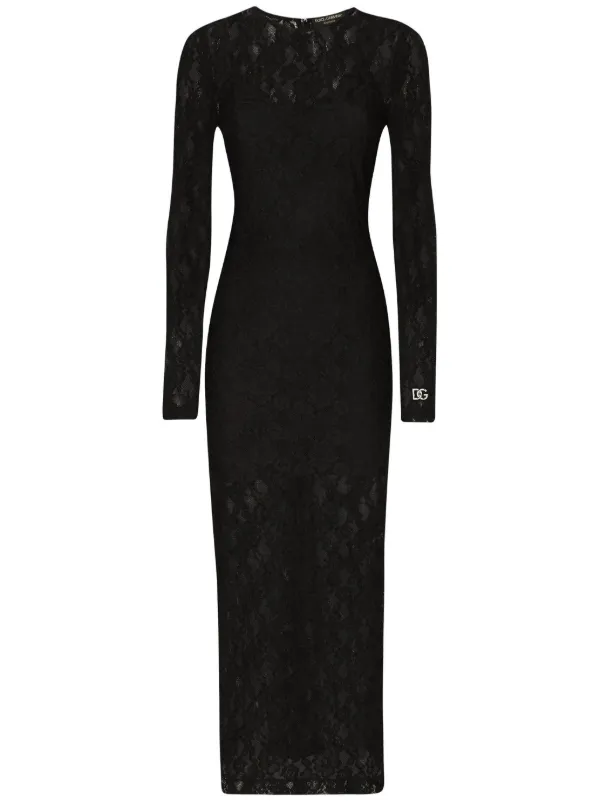 chinese dress ladies Feminine and Elegant Flower Lace Long Sleeve Bow Belted Flare Midi Dr –  roschic main image 0