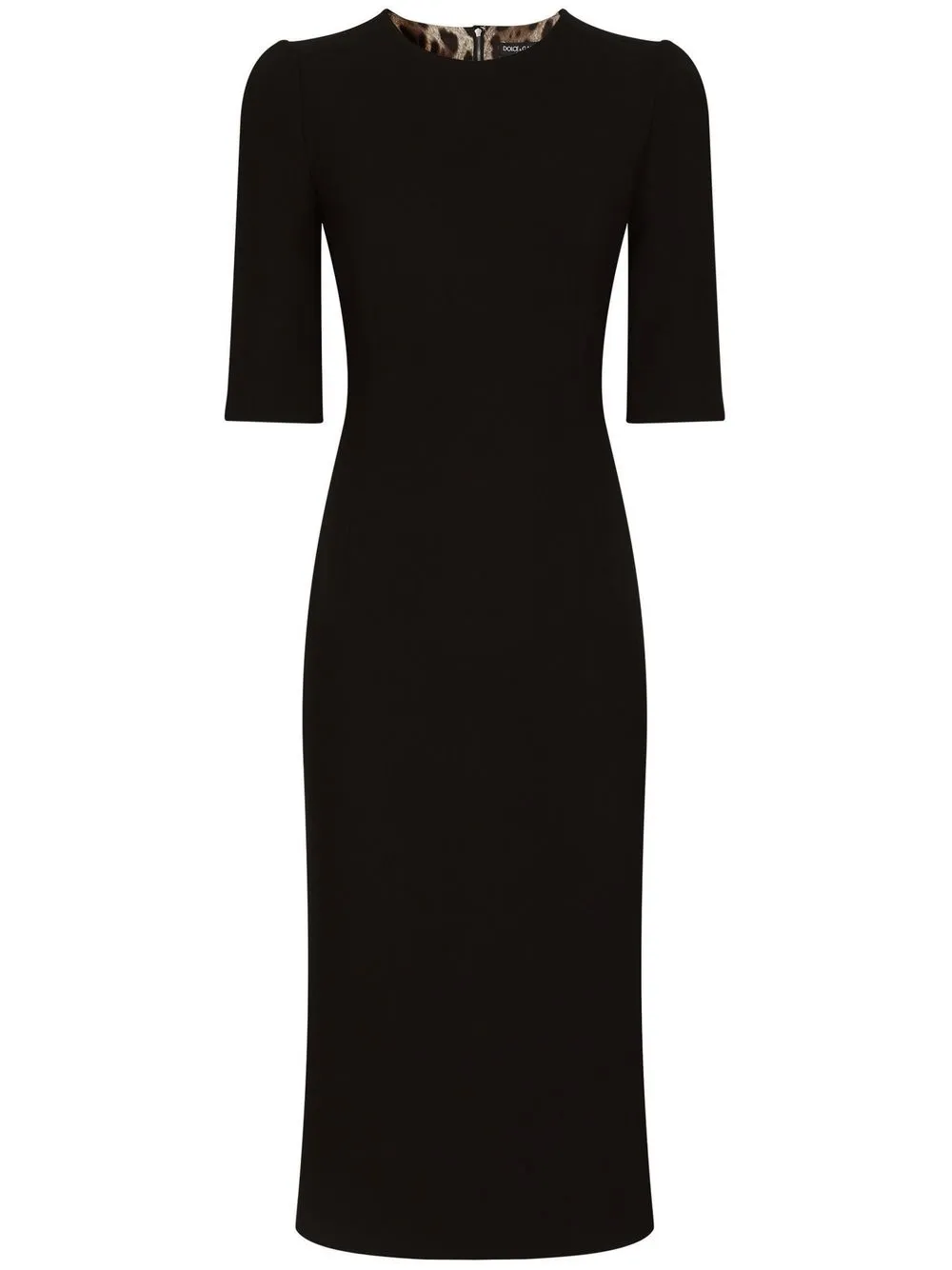 

Dolce & Gabbana crew-neck rear-slit dress - Black