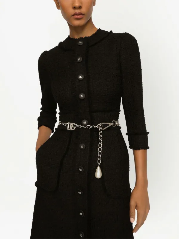 D&G DOLCE & GABBANA ツィードワンピース Dolce & Gabbana ツイード ワンピース | ブラック | FARFETCH JP