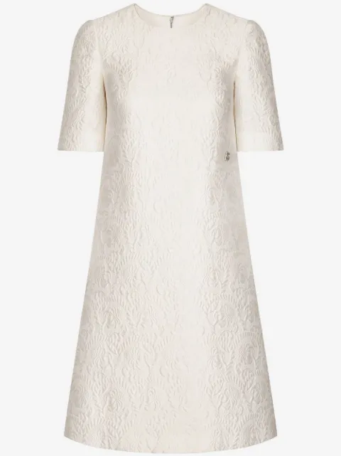 Dolce & Gabbana vestido midi con motivo floral en jacquard