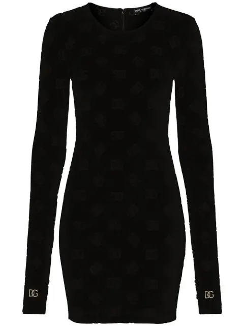 Dolce & Gabbana DG-logo flocked minidress