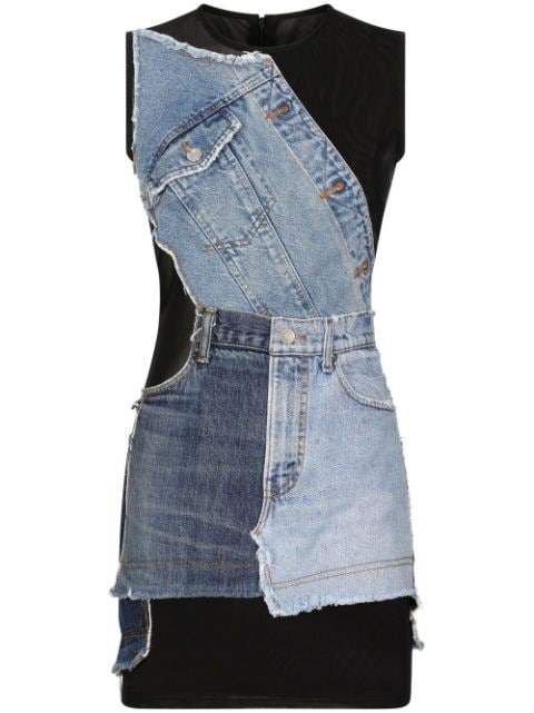 Dolce & Gabbana denim patchwork sleeveless dress