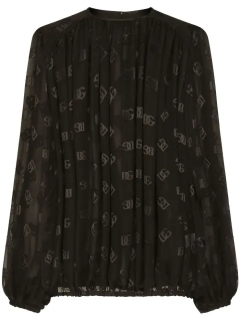 Dolce & Gabbana بلوزة ساتان بشعار DG