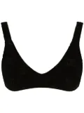 Dolce & Gabbana DG-logo flocked bralette top - Black