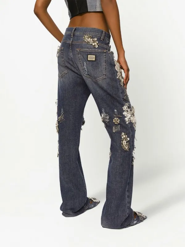 Dolce & Gabbana Distressed straight-leg Jeans | Blue | FARFETCH