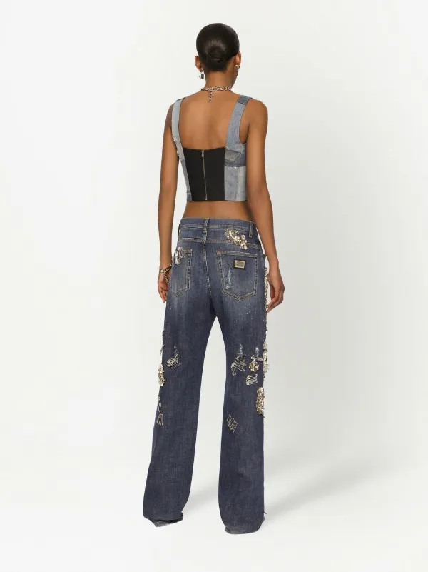 Dolce & Gabbana Distressed straight-leg Jeans | Blue | FARFETCH