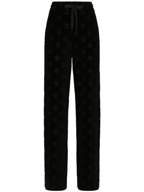 Dolce & Gabbana DG-logo flocked track pants