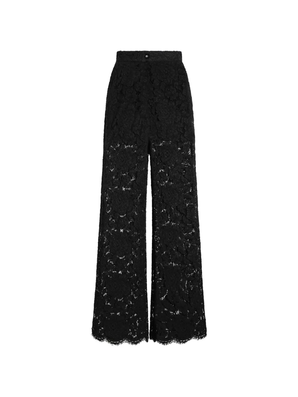 Dolce & Gabbana pantalon de tailleur à fleurs en dentelle - Noir
