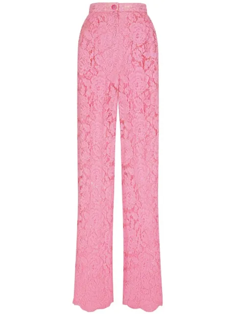 Dolce & Gabbana pantalones acampanados con encaje floral