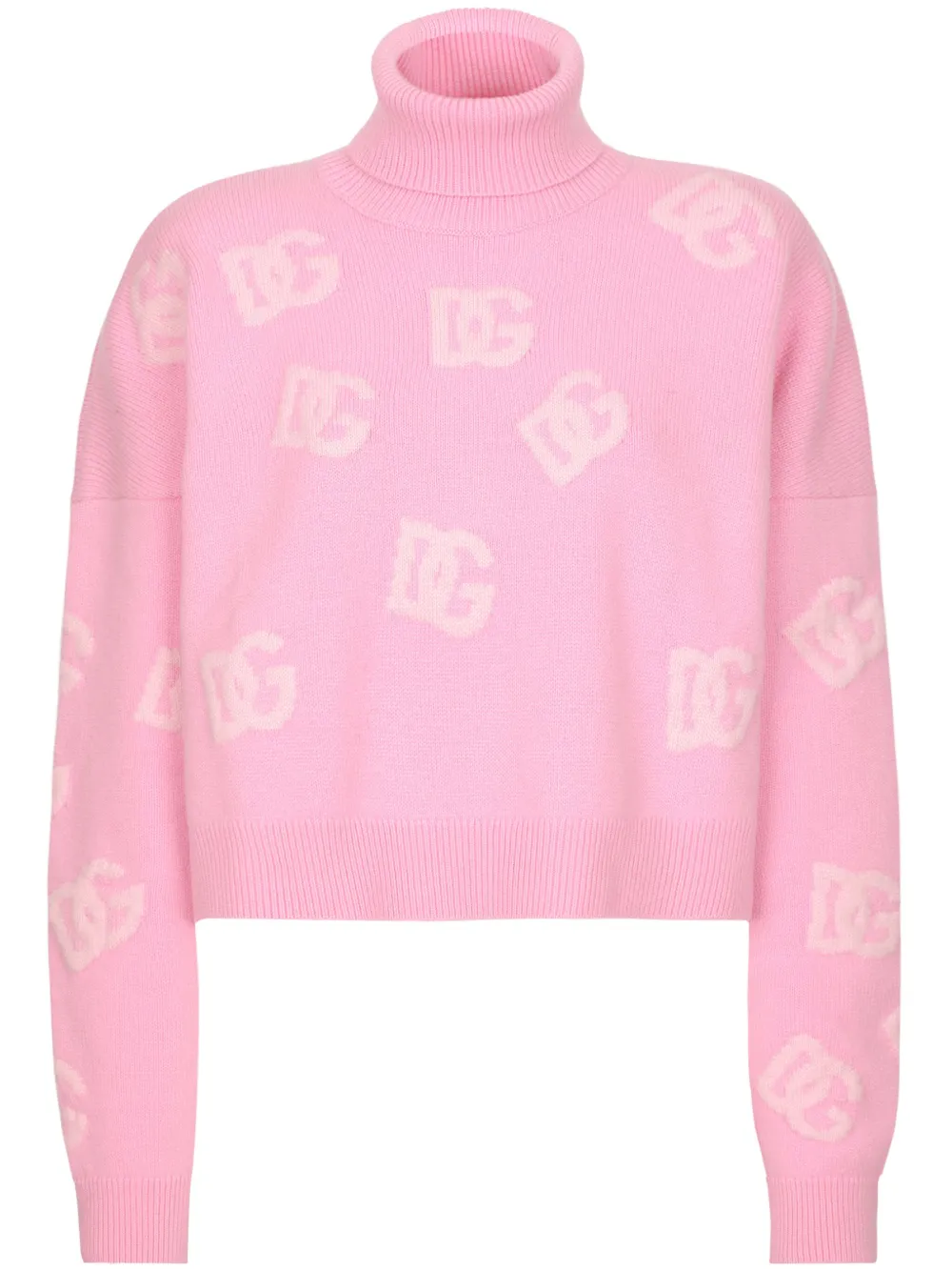 Dolce & Gabbana DG-logo Cropped Cashmere Sweater | Pink | FARFETCH AE