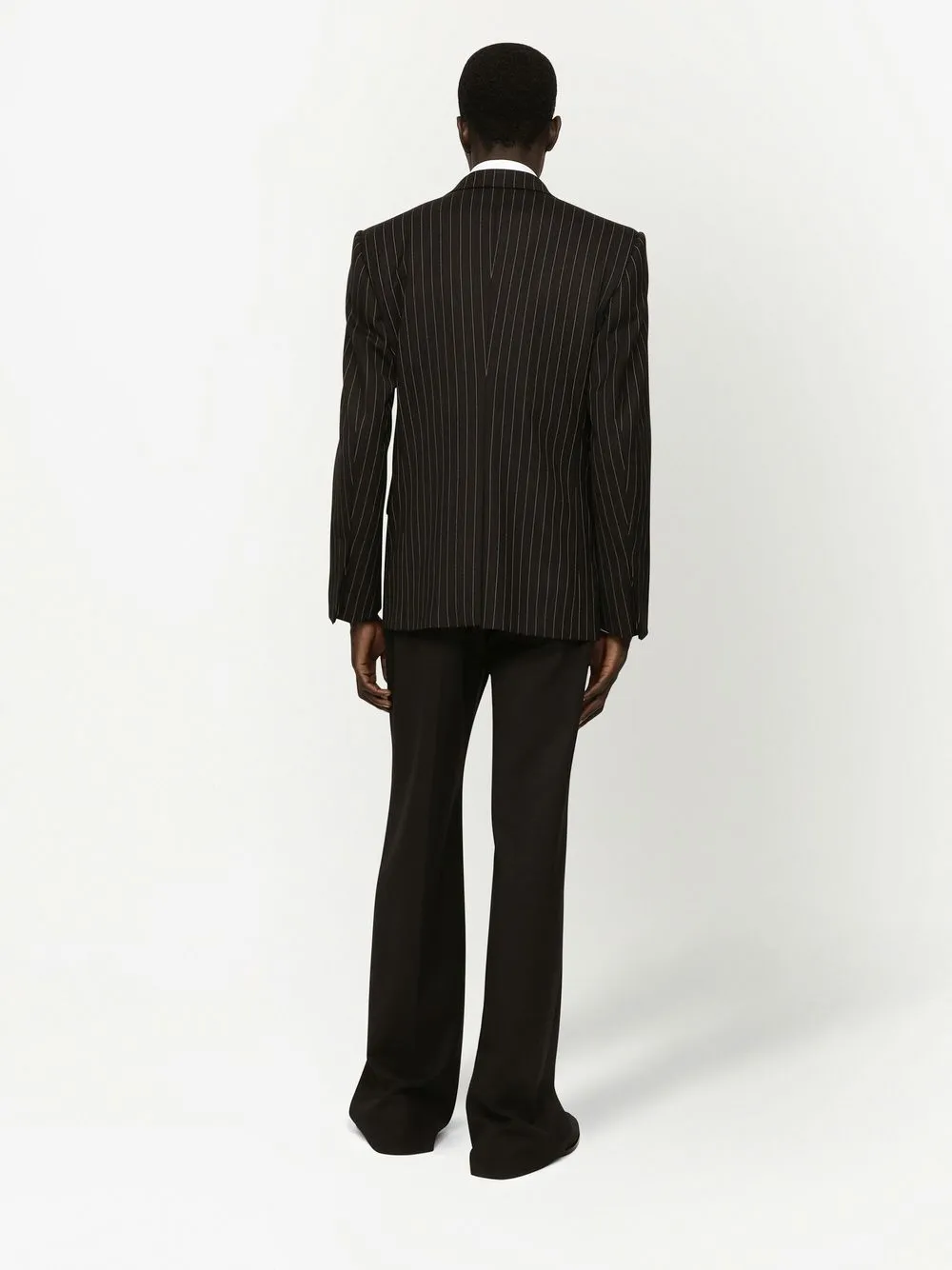 Dolce & Gabbana Striped Single-breasted Blazer In Black