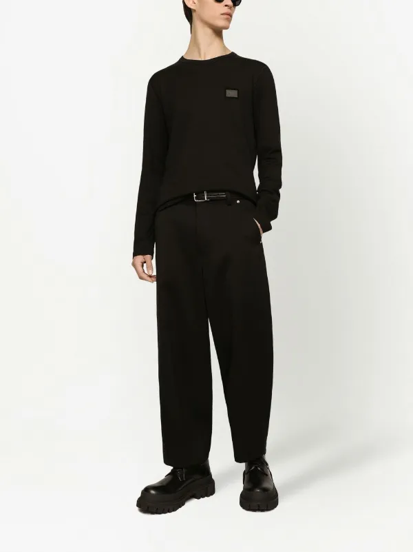 【送料&関税込】Dolce & Gabbana Logo Tag Long-sleeved T- Dolce & Gabbana logo-tag long-sleeve T-shirt | White