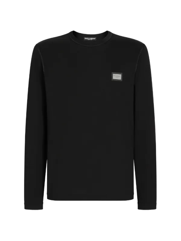 DOLCE&GABBANA ロゴネック Tシャツ ブラック XS Dolce & Gabbana logo-tag long-sleeve T-shirt | Black | FARFETCH CH