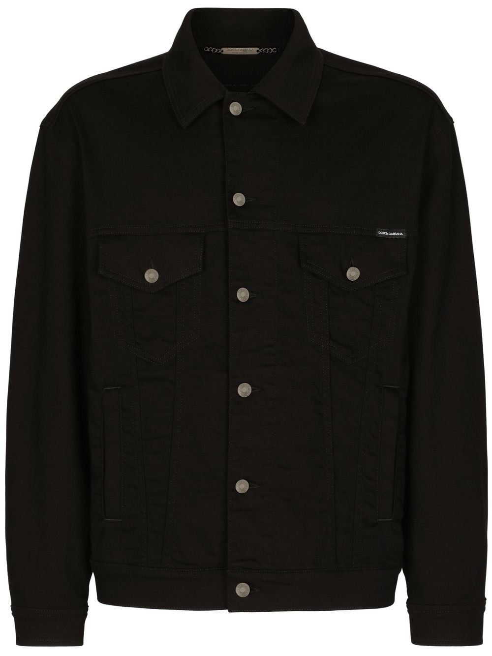 Shop Dolce & Gabbana Button-up Denim Jacket In Black