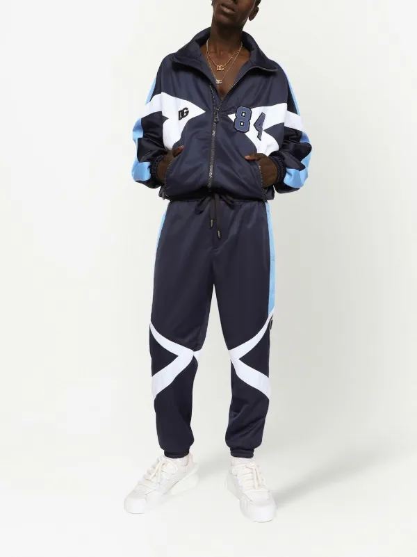 Dolce & Gabbana logo-patch Track Jacket | Blue | FARFETCH