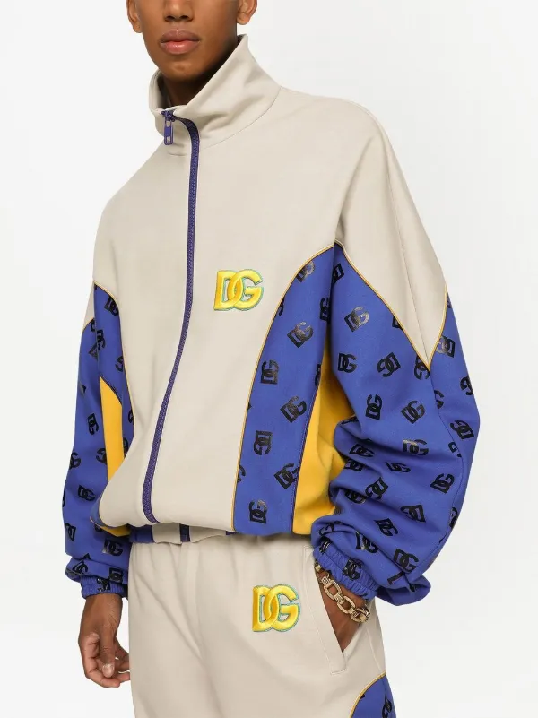 Dolce & Gabbana logo-patch Knit Sports Jacket | Neutrals | FARFETCH