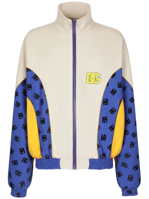 Dolce & Gabbana logo-patch knit sports jacket
