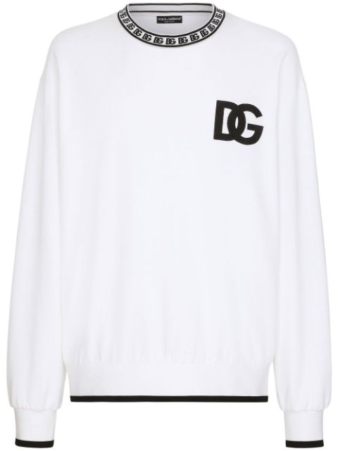 Dolce & Gabbana logo-embroidered cotton sweatshirt