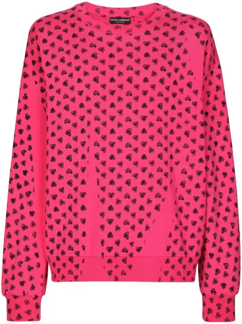 Dolce & Gabbana heart-print long-sleeve sweatshirt 