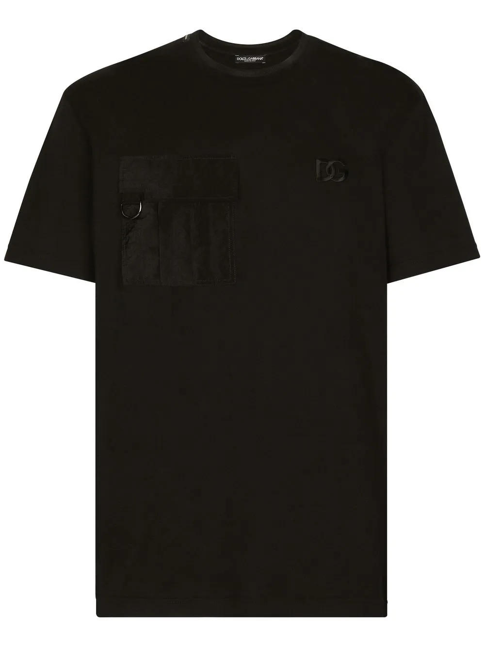 

Dolce & Gabbana flap-pocket embroidered cotton T-shirt - Black