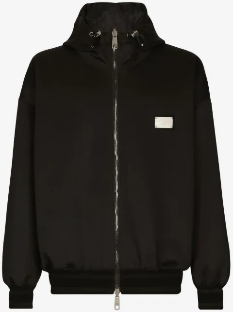 Dolce & Gabbana logo-plaque reversible hooded jacket