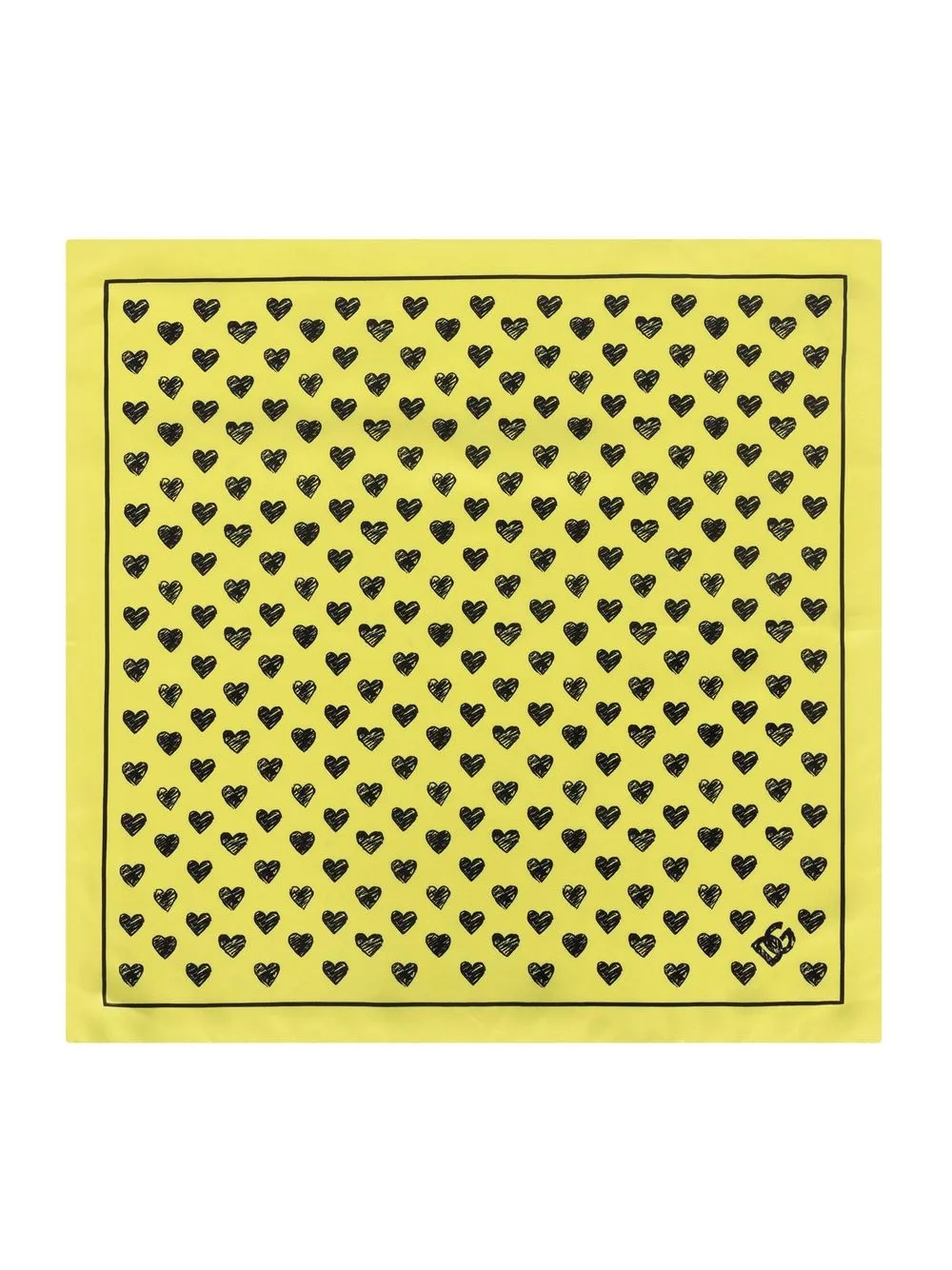 

Dolce & Gabbana heart-motif silk scarf - Yellow