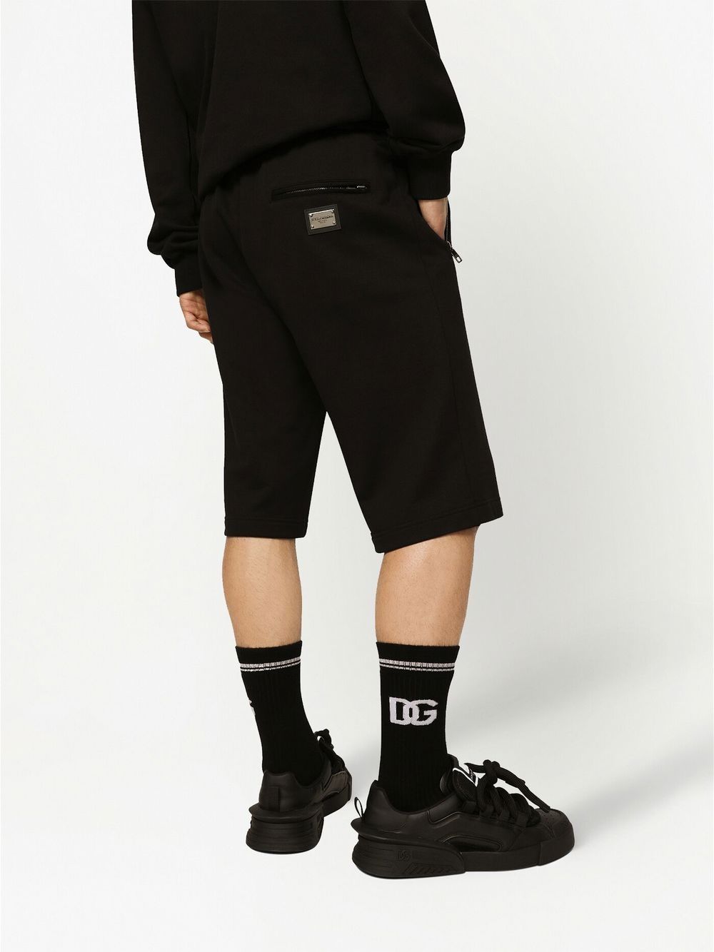 Shop Dolce & Gabbana Logo-tag Track Shorts In Black