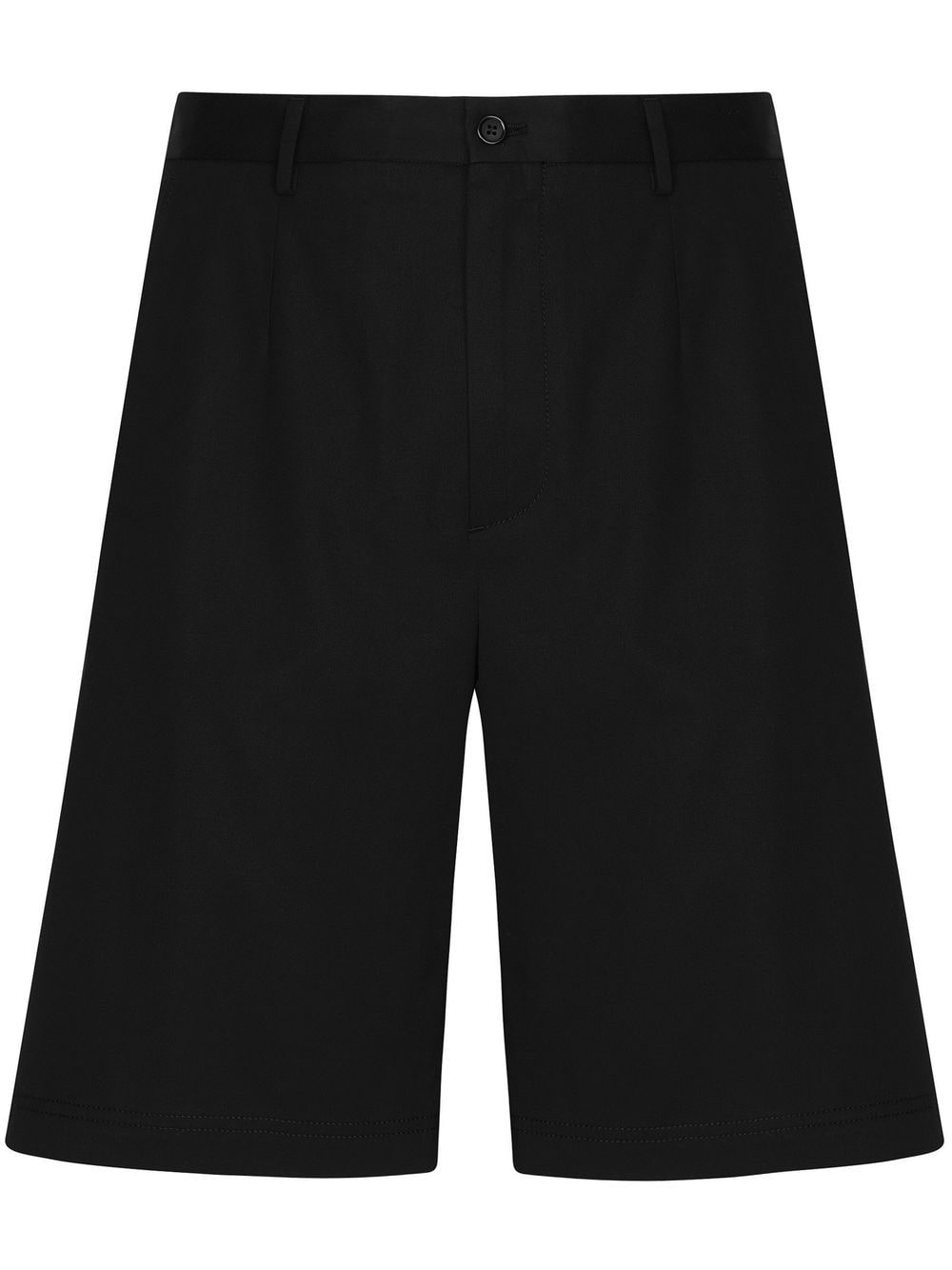 Shop Dolce & Gabbana Logo-tag Cotton Shorts In Black