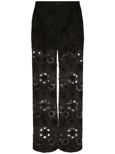 Dolce & Gabbana lace sheer straight trousers 