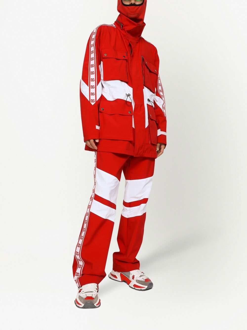 Shop Dolce & Gabbana Logo-stripe Panelled Sweatpants In Red