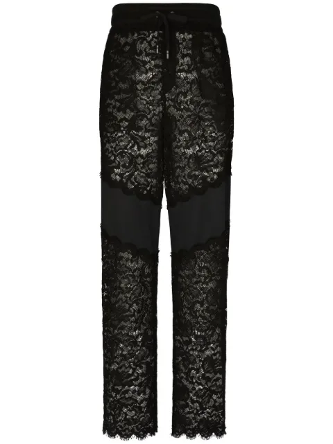 Dolce & Gabbana cordonetto-lace track pants