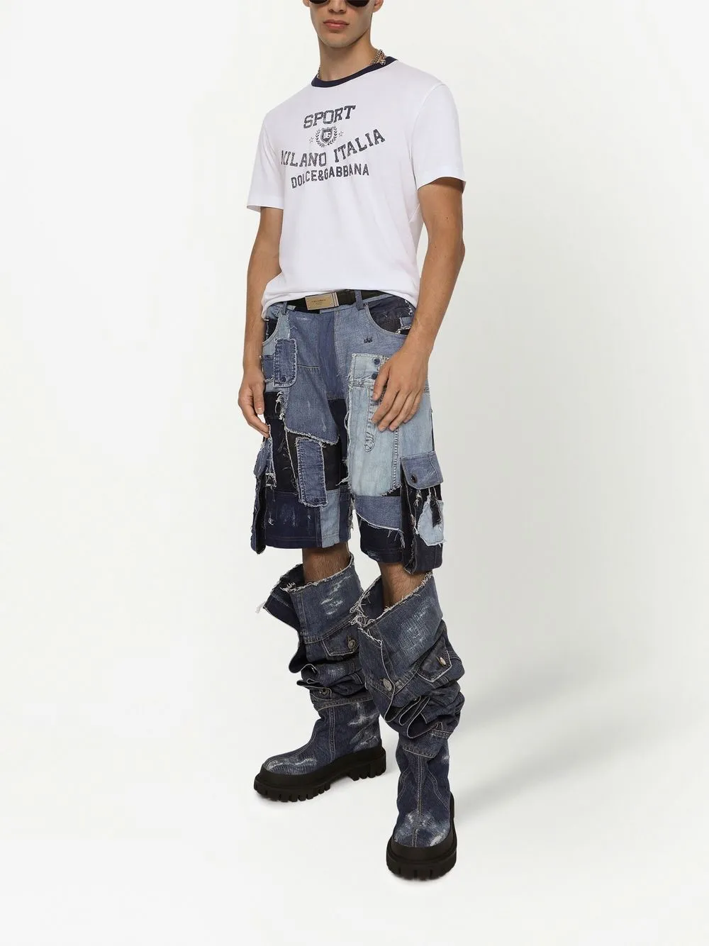 Dolce & Gabbana Shorts met patchwork - Blauw