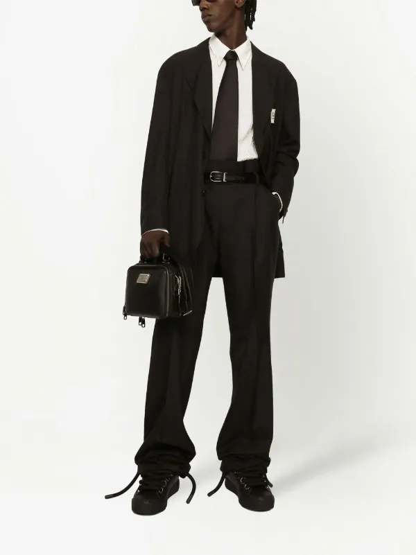 【DOLCE&GABBANA】プレス クリース テーラード パンツ Dolce & Gabbana テーラードパンツ | ブラック | FARFETCH JP