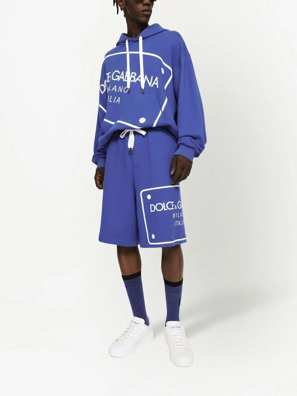 Dolce & Gabbana Joggingshorts met logoprint - Blauw