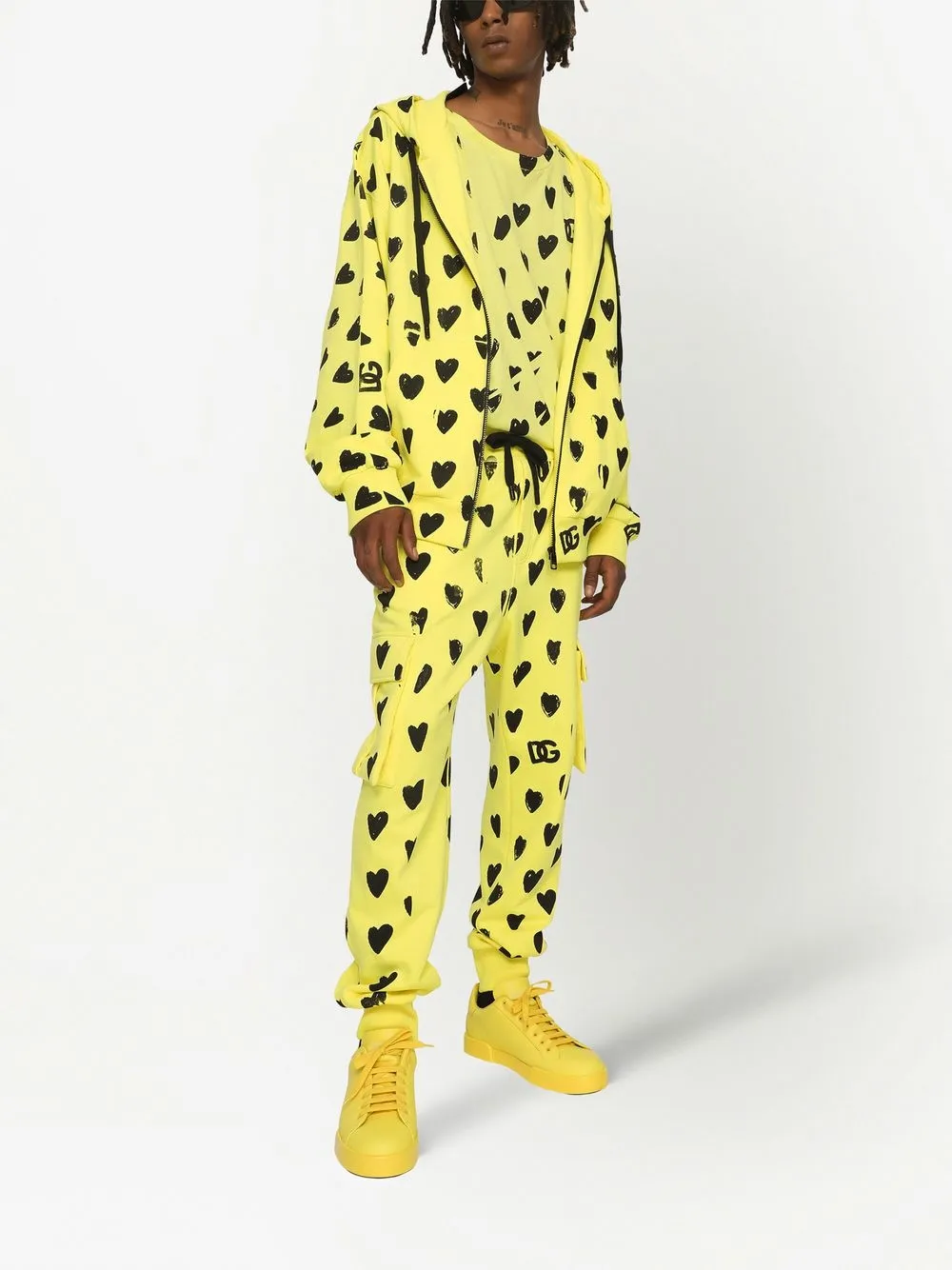 Dolce & Gabbana Trainingsbroek met hartprint - Geel