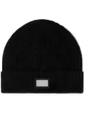Dolce & Gabbana logo-tag cashmere-wool beanie - Black