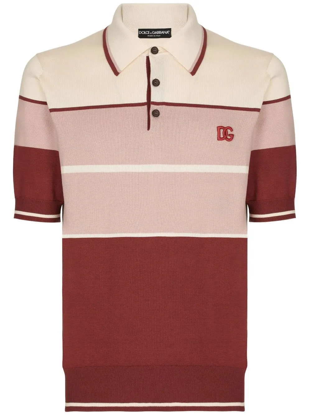 

Dolce & Gabbana striped-pattern polo shirt - Red