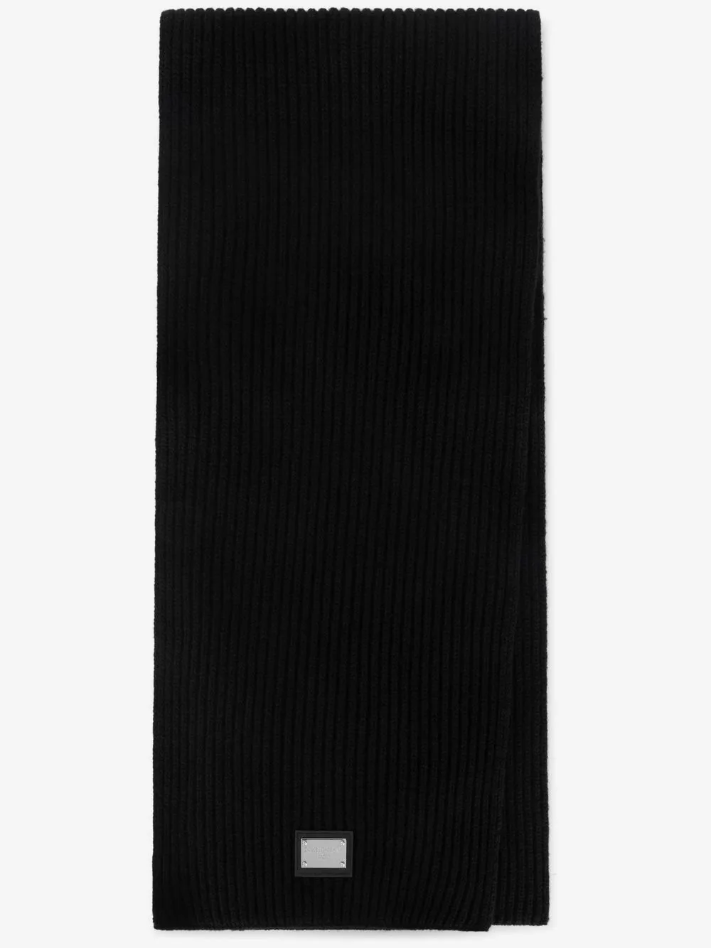 Dolce & Gabbana 로고 패치 울 스카프 | 블랙 | Image 1