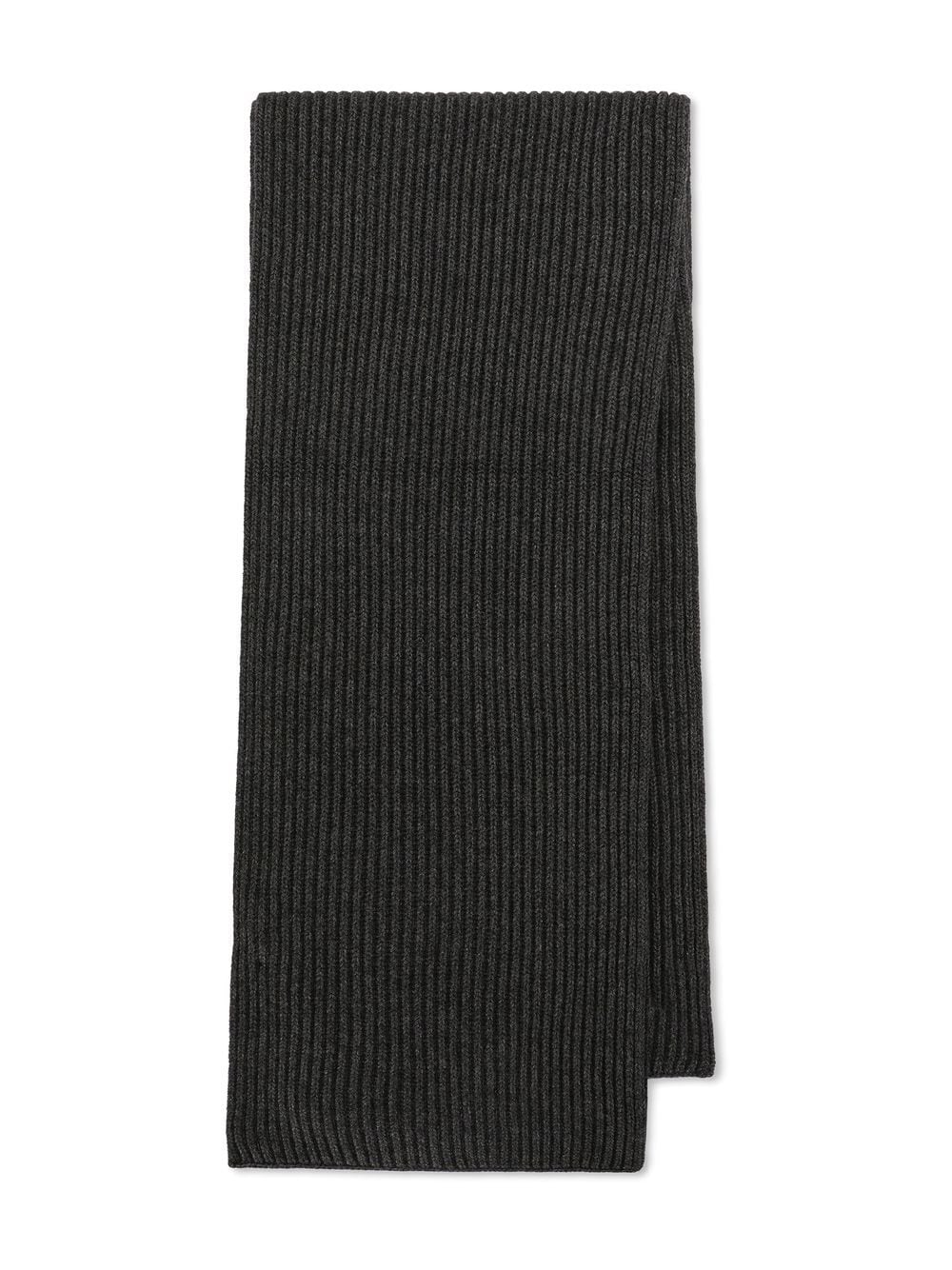 Shop Dolce & Gabbana Logo-patch Wool Scarf In Grey