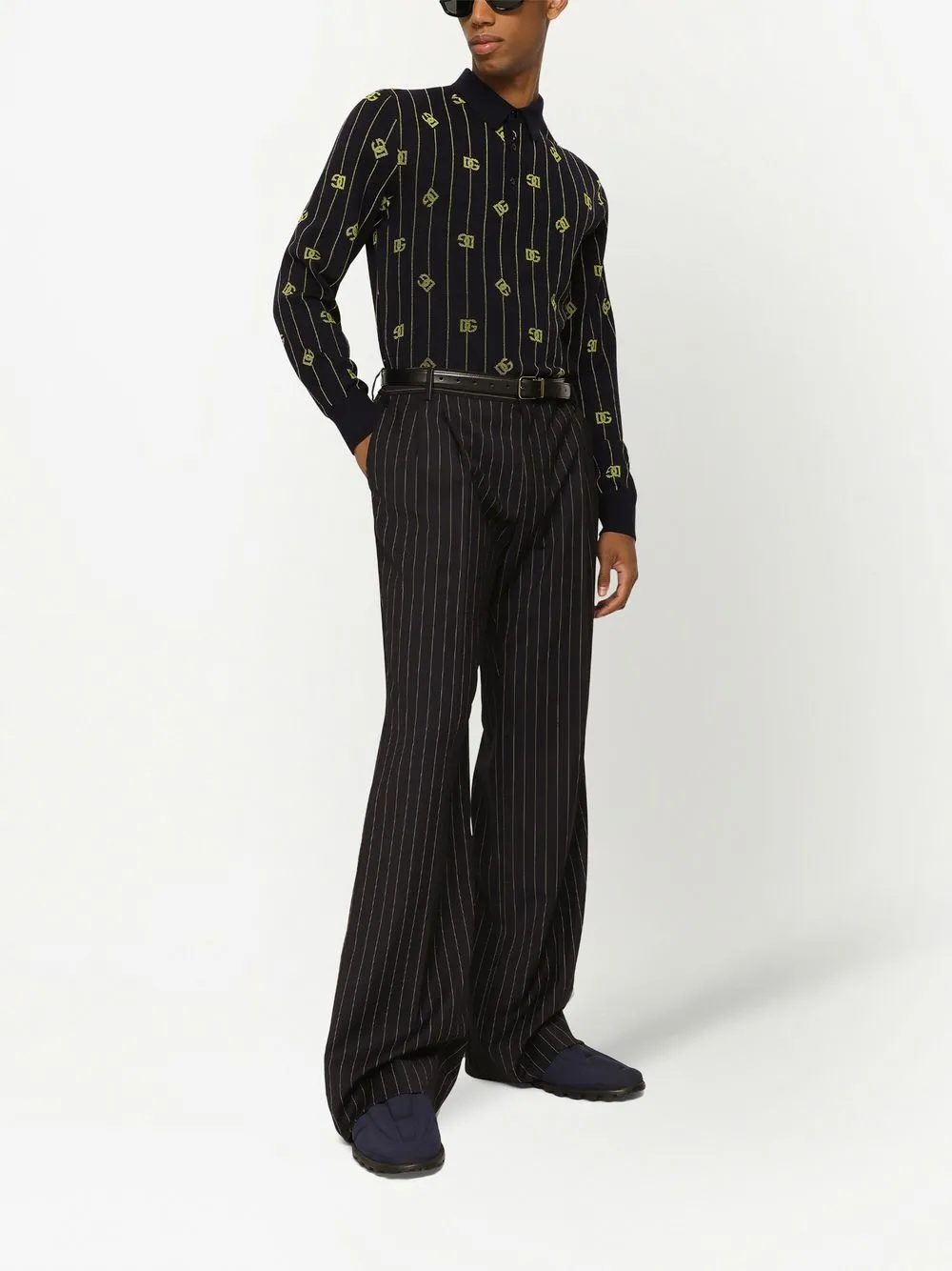 Dolce & Gabbana Poloshirt met lange mouwen - Zwart
