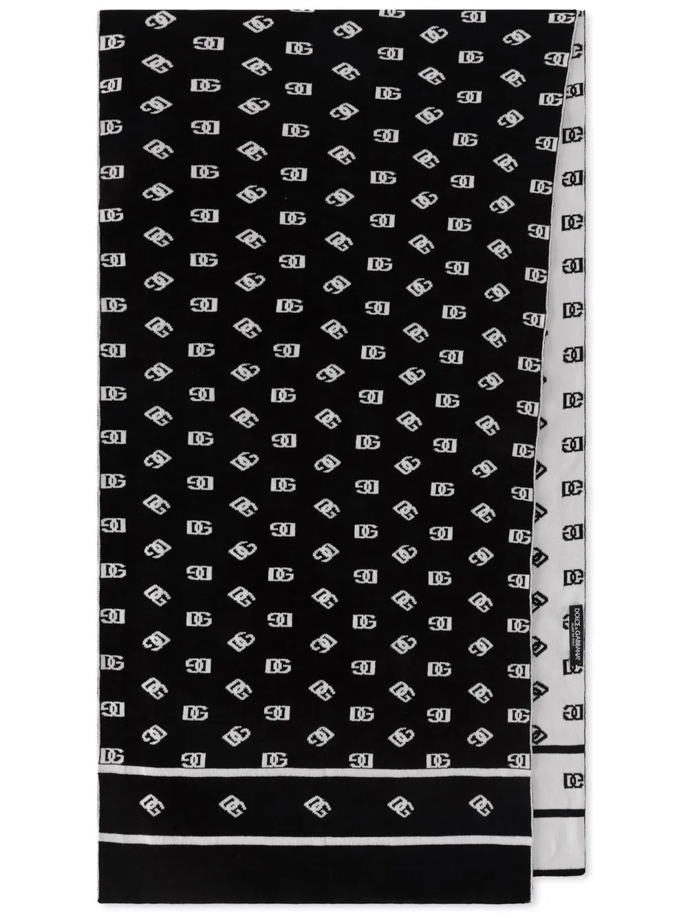 

Dolce & Gabbana intarsia-knit logo scarf - Black
