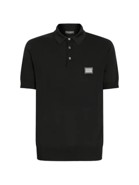 Dolce & Gabbana logo-tag wool polo shirt