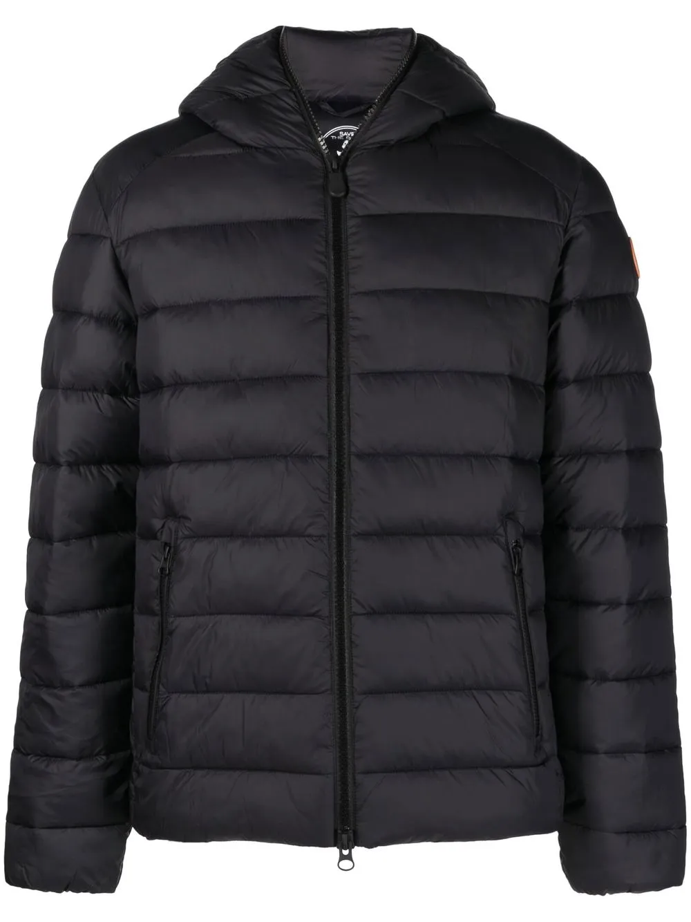 

Save The Duck logo-patch quilted puffer jacket - Black