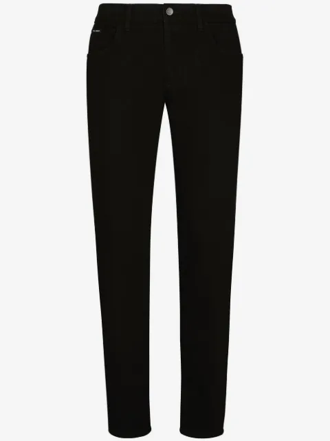 Dolce & Gabbana logo-appliqué slim-cut jeans