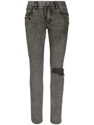 Jeans Droit Dolce & Gabbana Femme Délavé - Taille 29 - Coton - Fabriqué En Italie - Occasion TBE