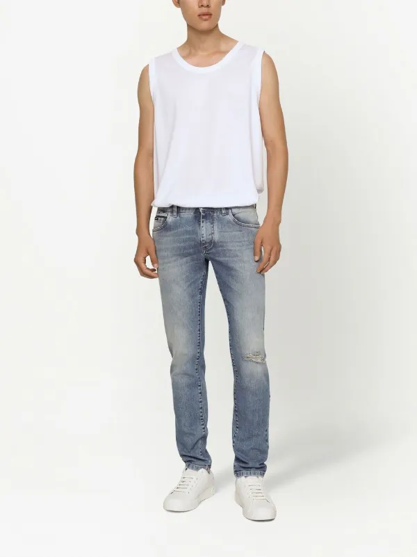 Dolce & Gabbana Distressed Skinny Jeans | Blue | FARFETCH ID