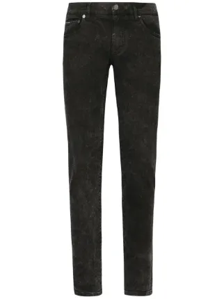 Dolce & Gabbana Skinny Jeans Con Efecto Marmoleado | Negro