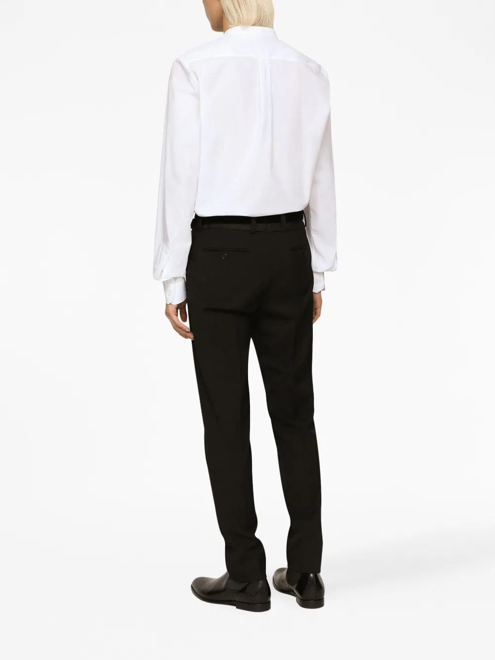 Dolce & Gabbana Stripe-print Tailored Trousers In Black
